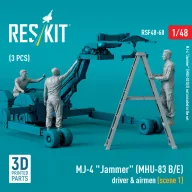   ResKit Models MJ-4 Jammer (MHU-83 B/E) driver & airmen (scene 1) (3 pcs) (3D Printed) 1:48 (RSF48-0060)