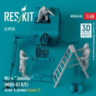   ResKit Models MJ-4 Jammer (MHU-83 B/E) driver & airmen (scene 1) (3 pcs) (3D Printed) 1:48 (RSF48-0060)