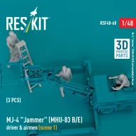   ResKit Models MJ-4 Jammer (MHU-83 B/E) driver & airmen (scene 1) (3 pcs) (3D Printed) 1:48 (RSF48-0060)