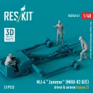 ResKit Models MJ-4 Jammer (MHU-83 B/E) driver & airmen (scene 2) (3 pcs) (3D Printed) (1/48 1:48 (RSF48-0061)