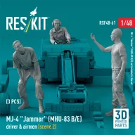   ResKit Models MJ-4 Jammer (MHU-83 B/E) driver & airmen (scene 2) (3 pcs) (3D Printed) (1/48 1:48 (RSF48-0061)