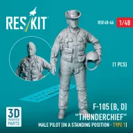   ResKit Models F-105 (D,F,G) Thunderchief male pilot (in a standing position - type 1) (1 pcs) (3D Printed) 1:48 (RSF48-0066)
