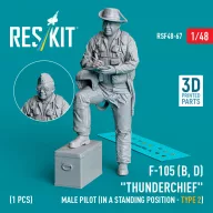   ResKit Models F-105 (D,F,G) Thunderchief male pilot (in a standing position - type 2) (1 pcs) (3D Printed) 1:48 (RSF48-0067)