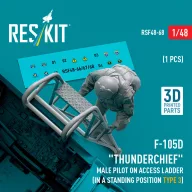   ResKit Models F-105 (D,F,G) Thunderchief male pilot on access ladder (type 3) (1 pcs) (3D Printed) 1:48 (RSF48-0068)