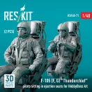 ResKit Models F-105 (F, G) Thunderchief pilots sitting in ejection seats for HobbyBoss kit (2 pcs) (3D Printed) 1:48 (RSF48-0071)