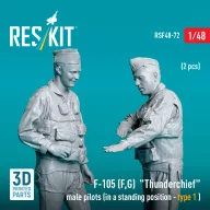   ResKit Models F-105 (F, G) Thunderchief male pilots (in a standing position - type 1) (2 pcs) (3D Printed) 1:48 (RSF48-0072)