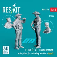   ResKit Models F-105 (F, G) Thunderchief male pilots (in a standing position - type 2) (2 pcs) (3D Printed) 1:48 (RSF48-0073)