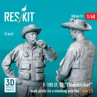   ResKit Models F-105 (F, G) Thunderchief male pilots (in a standing position - type 2) (2 pcs) (3D Printed) 1:48 (RSF48-0073)