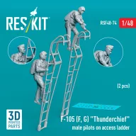   ResKit Models F-105 (F, G) Thunderchief male pilots on access ladder (2 pcs) (3D Printed) 1:48 (RSF48-0074)
