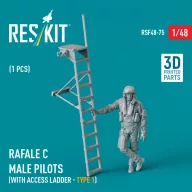   ResKit Models Rafale C male pilot with access ladder (type 1) (1 pcs) (3D Printed) 1:48 (RSF48-0075)