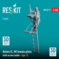   ResKit Models Rafale (C, M) female pilot (with access ladder - type 1) (1 pcs) (3D Printed) 1:48 (RSF48-0077)