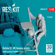   ResKit Models Rafale (C, M) female pilot (with access ladder - type 1) (1 pcs) (3D Printed) 1:48 (RSF48-0077)