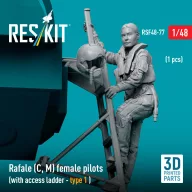  ResKit Models Rafale (C, M) female pilot (with access ladder - type 1) (1 pcs) (3D Printed) 1:48 (RSF48-0077)