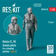   ResKit Models Rafale (C, M) female pilot (in a standing position - type 2) (1 pcs) (3D Printed) 1:48 (RSF48-0078)