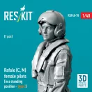 ResKit Models Rafale (C, M) female pilot (in a standing position - type 2) (1 pcs) (3D Printed) 1:48 (RSF48-0078)