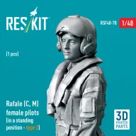   ResKit Models Rafale (C, M) female pilot (in a standing position - type 2) (1 pcs) (3D Printed) 1:48 (RSF48-0078)