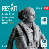   ResKit Models Rafale (C, M) female pilot (in a standing position - type 2) (1 pcs) (3D Printed) 1:48 (RSF48-0078)