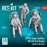   ResKit Models CH-53E Super Stallion, MH-53E Sea Dragon pilots in the seats (3 pcs) (3D Printed) 1:48 (RSF48-0079)