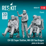   ResKit Models CH-53E Super Stallion, MH-53E Sea Dragon pilots in the seats (3 pcs) (3D Printed) 1:48 (RSF48-0079)