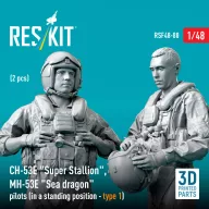   ResKit Models CH-53E Super Stallion, MH-53E Sea dragon pilots (in a standing position - type 1) (2 pcs) (3D Printed) 1:48 (RSF48-0080)