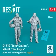   ResKit Models CH-53E Super Stallion, MH-53E Sea dragon pilots (in a standing position - type 2) (2 pcs) (3D Printed) 1:48 (RSF48-0081)