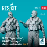   ResKit Models CH-53E Super Stallion, MH-53E Sea dragon pilots (in a standing position - type 2) (2 pcs) (3D Printed) 1:48 (RSF48-0081)
