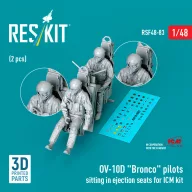   ResKit Models OV-10D Bronco pilots sitting in ejection seats for ICM kit (2 pcs) (3D Printed) 1:48 (RSF48-0083)