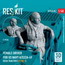 ResKit Models Female driver for US NAVY A/S32A-49 Deck Tractor (scene 1) (1 pcs) (3D Printed) 1:48 (RSF48-0084)