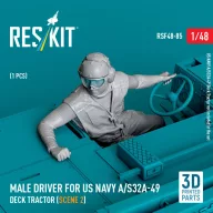   ResKit Models Male driver for US NAVY A/S32A-49 Deck Tractor (scene 2) (1 pcs) (3D Printed) 1:48 (RSF48-0085)