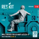 ResKit Models Male driver for US NAVY A/S32A-49 Deck Tractor (scene 2) (1 pcs) (3D Printed) 1:48 (RSF48-0085)