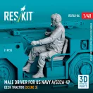 ResKit Models Male driver for US NAVY A/S32A-49 Deck Tractor (scene 3) (1 pcs) (3D Printed) 1:48 (RSF48-0086)
