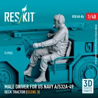  ResKit Models Male driver for US NAVY A/S32A-49 Deck Tractor (scene 3) (1 pcs) (3D Printed) 1:48 (RSF48-0086)