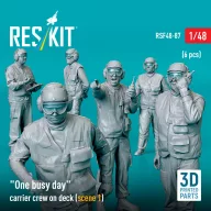   ResKit Models One busy day carrier crew on deck (scene 1) (6 pcs) (3D Printed) 1:48 (RSF48-0087)
