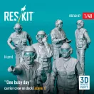 ResKit Models One busy day carrier crew on deck (scene 1) (6 pcs) (3D Printed) 1:48 (RSF48-0087)