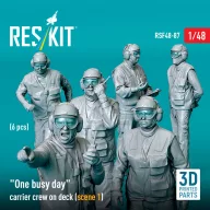   ResKit Models One busy day carrier crew on deck (scene 1) (6 pcs) (3D Printed) 1:48 (RSF48-0087)