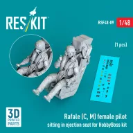   ResKit Models Rafale (C, M) female pilot sitting in ejection seat for HobbyBoss kit (1 pcs) (3D Printed) 1:48 (RSF48-0089)