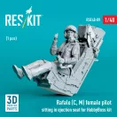 ResKit Models Rafale (C, M) female pilot sitting in ejection seat for HobbyBoss kit (1 pcs) (3D Printed) 1:48 (RSF48-0089)
