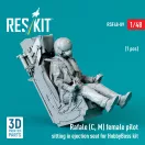 ResKit Models Rafale (C, M) female pilot sitting in ejection seat for HobbyBoss kit (1 pcs) (3D Printed) 1:48 (RSF48-0089)