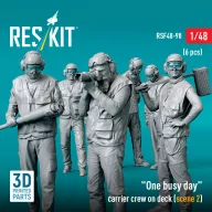   ResKit Models One busy day carrier crew on deck (scene 2) (6 pcs) (3D Printed) 1:48 (RSF48-0090)