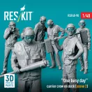 ResKit Models One busy day carrier crew on deck (scene 2) (6 pcs) (3D Printed) 1:48 (RSF48-0090)