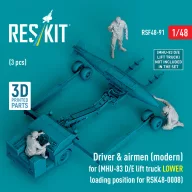   ResKit Models Driver & airmen (modern) (3 pcs) (MHU-83 D/E lift truck LOWER loading position for RSK48-0008) (3D Printed) 1:48 (RSF48-0091)
