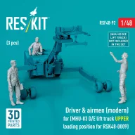   ResKit Models Driver & airmen (modern) (3 pcs) (MHU-83 D/E lift truck UPPER loading position for RSK48-0009) (3D Printed) 1:48 (RSF48-0092)