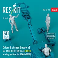   ResKit Models Driver & airmen (modern) (3 pcs) (MHU-83 D/E lift truck UPPER loading position for RSK48-0009) (3D Printed) 1:48 (RSF48-0092)