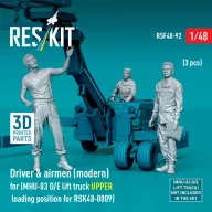   ResKit Models Driver & airmen (modern) (3 pcs) (MHU-83 D/E lift truck UPPER loading position for RSK48-0009) (3D Printed) 1:48 (RSF48-0092)