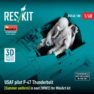   ResKit Models USAF pilot P-47 Thunderbolt (Summer uniform) in seat (WW2) for MiniArt kit (3D Printed) 1:48 (RSF48-0100)