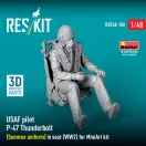 ResKit Models USAF pilot P-47 Thunderbolt (Summer uniform) in seat (WW2) for MiniArt kit (3D Printed) 1:48 (RSF48-0100)