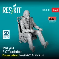   ResKit Models USAF pilot P-47 Thunderbolt (Summer uniform) in seat (WW2) for MiniArt kit (3D Printed) 1:48 (RSF48-0100)