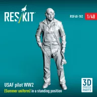   ResKit Models USAF pilot WW2 (Summer uniform) in a standing position (3D Printed) 1:48 (RSF48-0102)