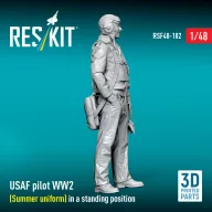   ResKit Models USAF pilot WW2 (Summer uniform) in a standing position (3D Printed) 1:48 (RSF48-0102)