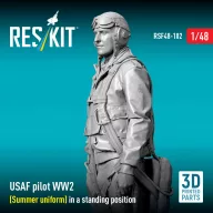   ResKit Models USAF pilot WW2 (Summer uniform) in a standing position (3D Printed) 1:48 (RSF48-0102)